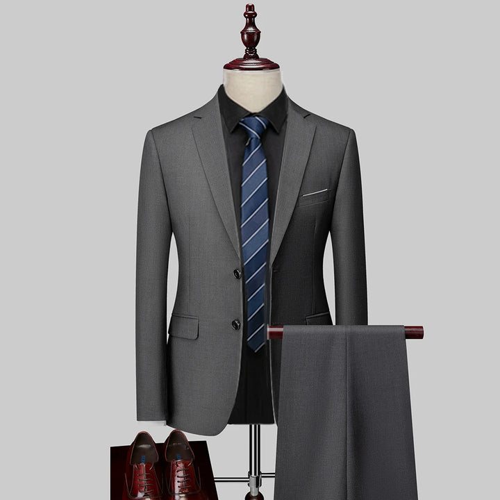 2023 Men's Business Plaid Suit Set - Blazer Jacket & Pants