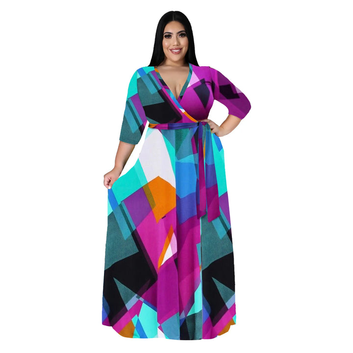 Fall Fashion Plus Size Maxi Evening Dress