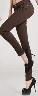 Elegant Office Pants for Women: Candy Color Pencil Trousers