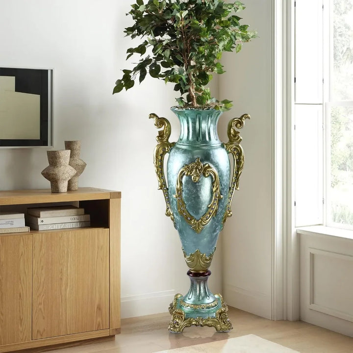 Trophy Floor Vase for Living Room Decor Vases 35.4 Inch Green Tall Floor Vase Home Decorations Decoration Flower Garden