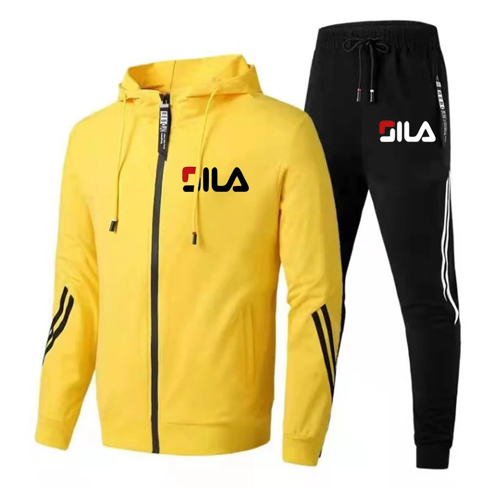 Retro Fall/Winter Men's Sports Suit - Jacket & Pant Set" Description: "Stay stylish and active with this 2-piece sportswear set. Perfect for fitness, running, or casual wear. Shop now!