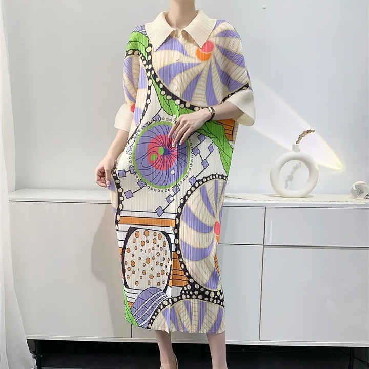 Elegant Miyake Pleated Dress - Spring/Summer 2024