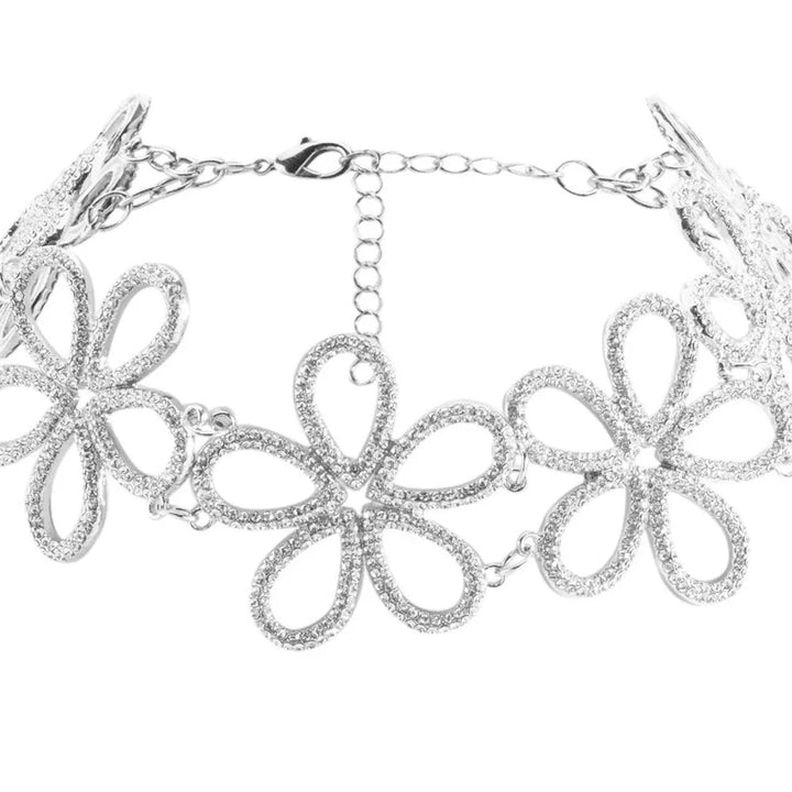 Crystal Flower Choker Necklace