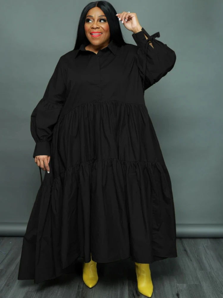 Flaunt Your Curves with CM.YAYA Plus Size Maxi Dress - Perfect for Any Occasion!