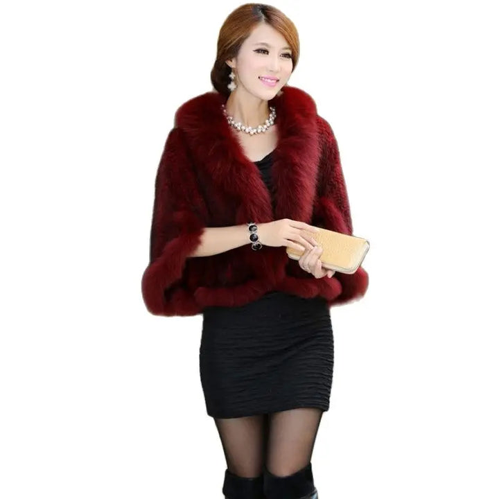 Women Real Fur Coat 100% Natural Genuine Mink Fur Jacket Ladies Fashion Knitted Outerwear Shawl Poncho Cape Mink Fur Overcoat