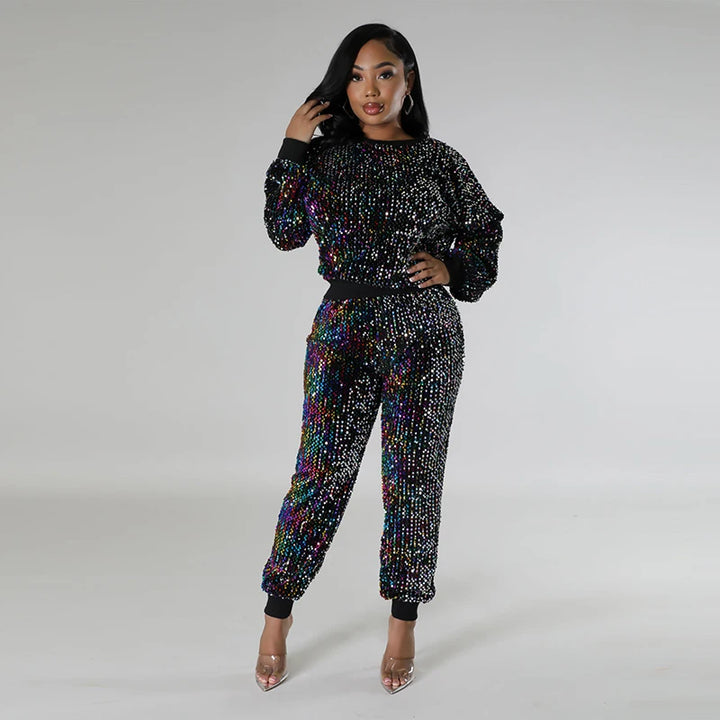 Unleash Your Inner Glamour with Our Elegant Sequin Party Set - Perfect for Autumn Formals!