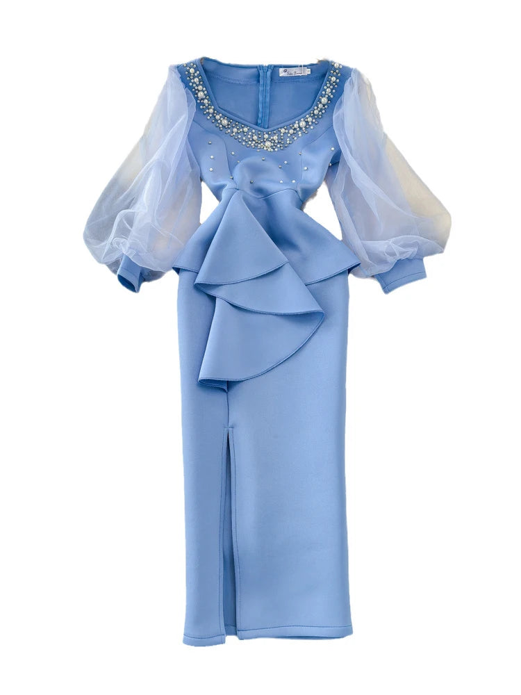 Sexy High Waist Ruffles Wrap Buttocks Dress