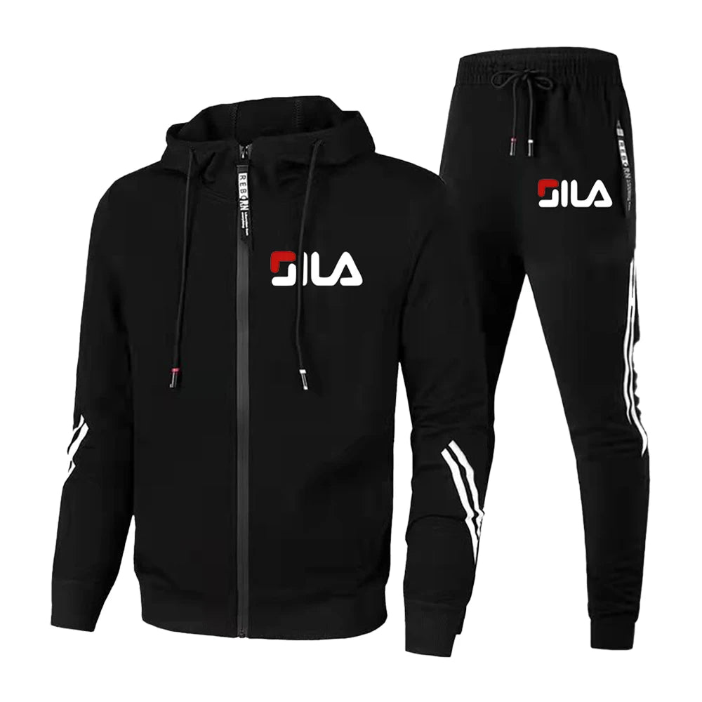 Retro Fall/Winter Men's Sports Suit - Jacket & Pant Set" Description: "Stay stylish and active with this 2-piece sportswear set. Perfect for fitness, running, or casual wear. Shop now!