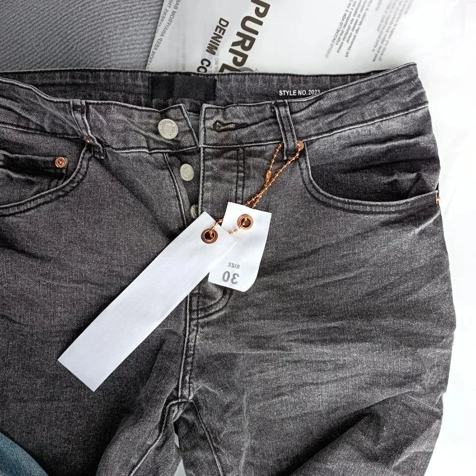 Purple ROCA Brand Hip-hop Skinny Denim Jeans