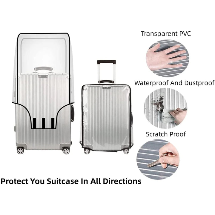 Transparent Waterproof Luggage Cover for 20-30 inch Suitcases - Protect Your Belongings on Any Trip!