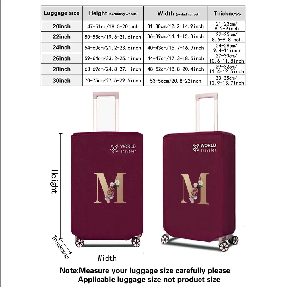 Gold Letter Series Travel Luggage Cover - Dust Proof, Scratch Resistant, Reusable - 2024 New