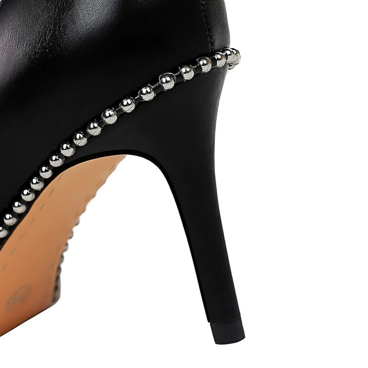 Studded Rivet Heels - 7.5cm & 10.5cm Options - Fetish Stiletto Pumps for Women - Catwalk & Event Shoes