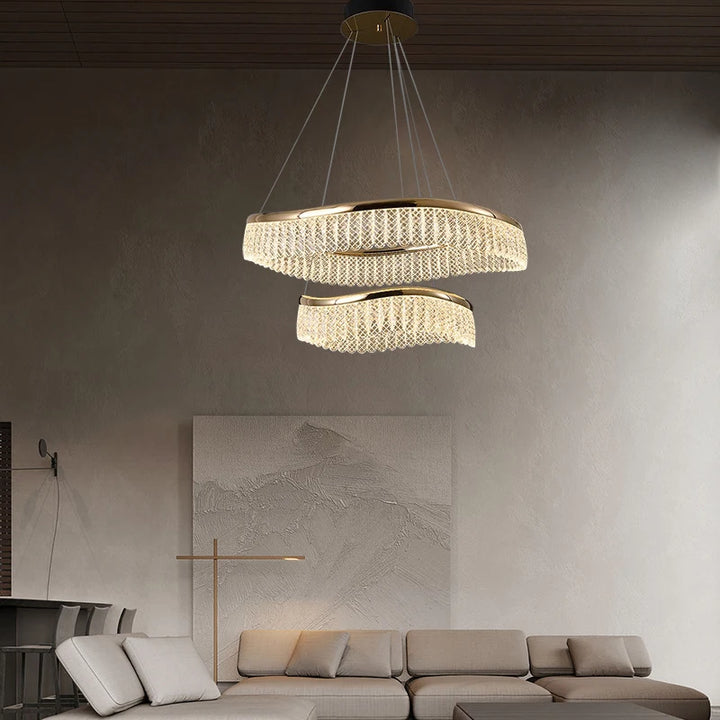 Modern Crystal Chandelier for Living Room Indoor Minimalist LED Lighting Ceiling Chandelier Drawing Room Lighting Pendant Lamp