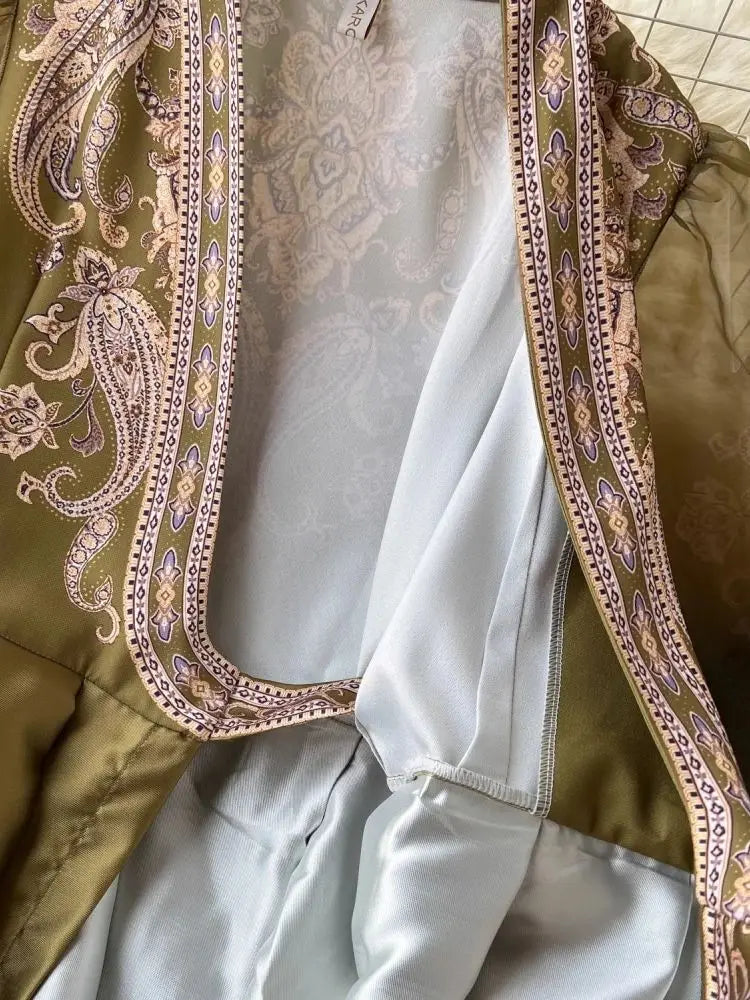 Paisley Print Bandage Wrap Dress