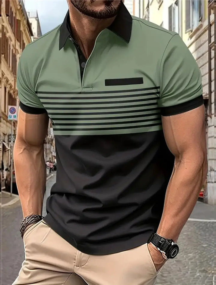 Men's 3D Print Golf Polo Shirt