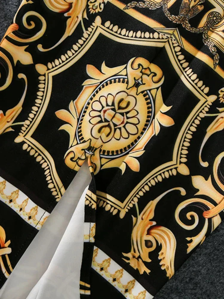 Summer Print Pencil Skirt - High Stretch & Abstract Pattern - Sizes M, L, XL