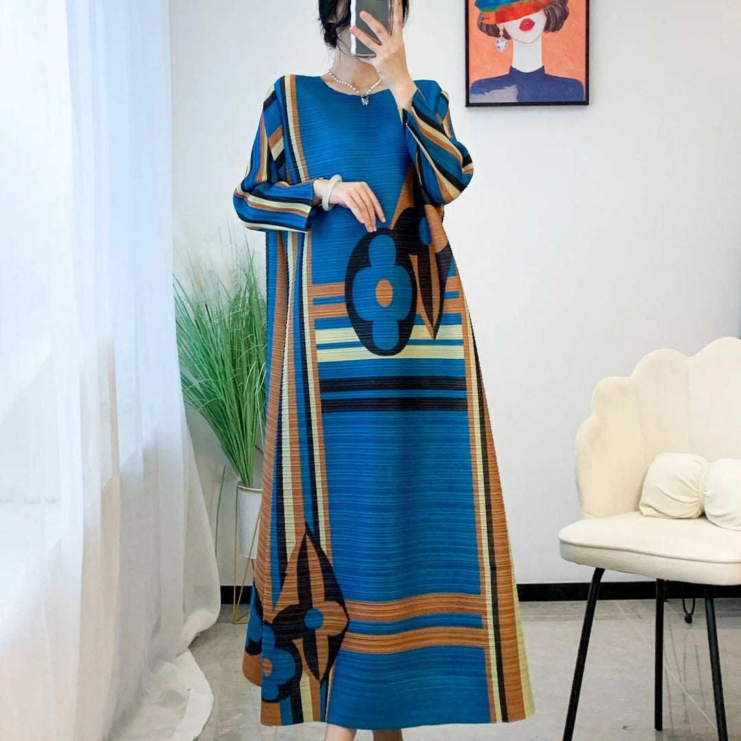 2023 Spring High-end Printed Dress for Women - YUDX Miyake Pleated