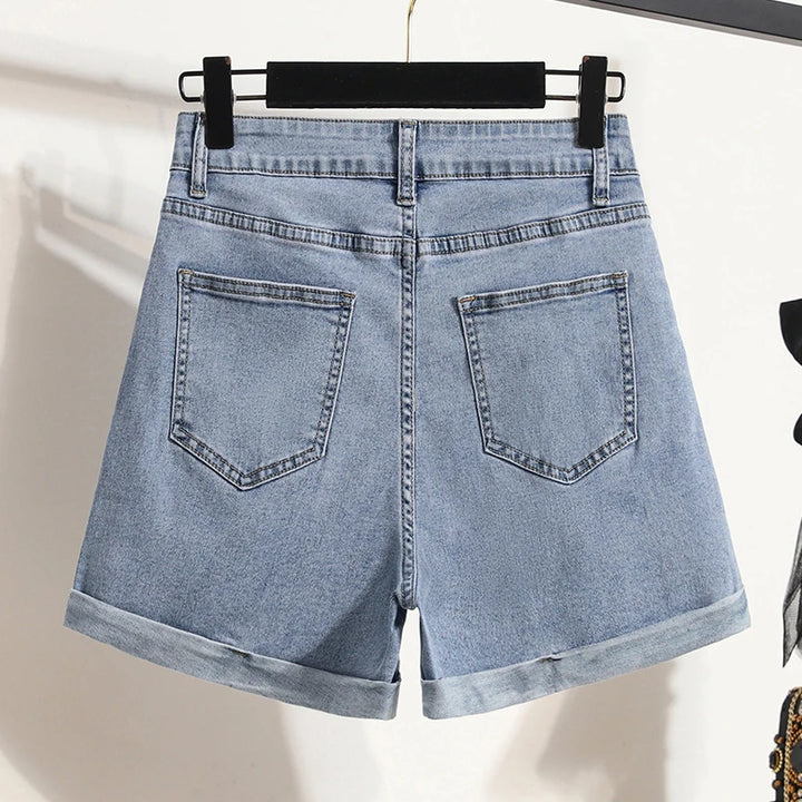 Upgrade Your Summer Style with Y2K Plus Size Denim Shorts - Free Shipping!