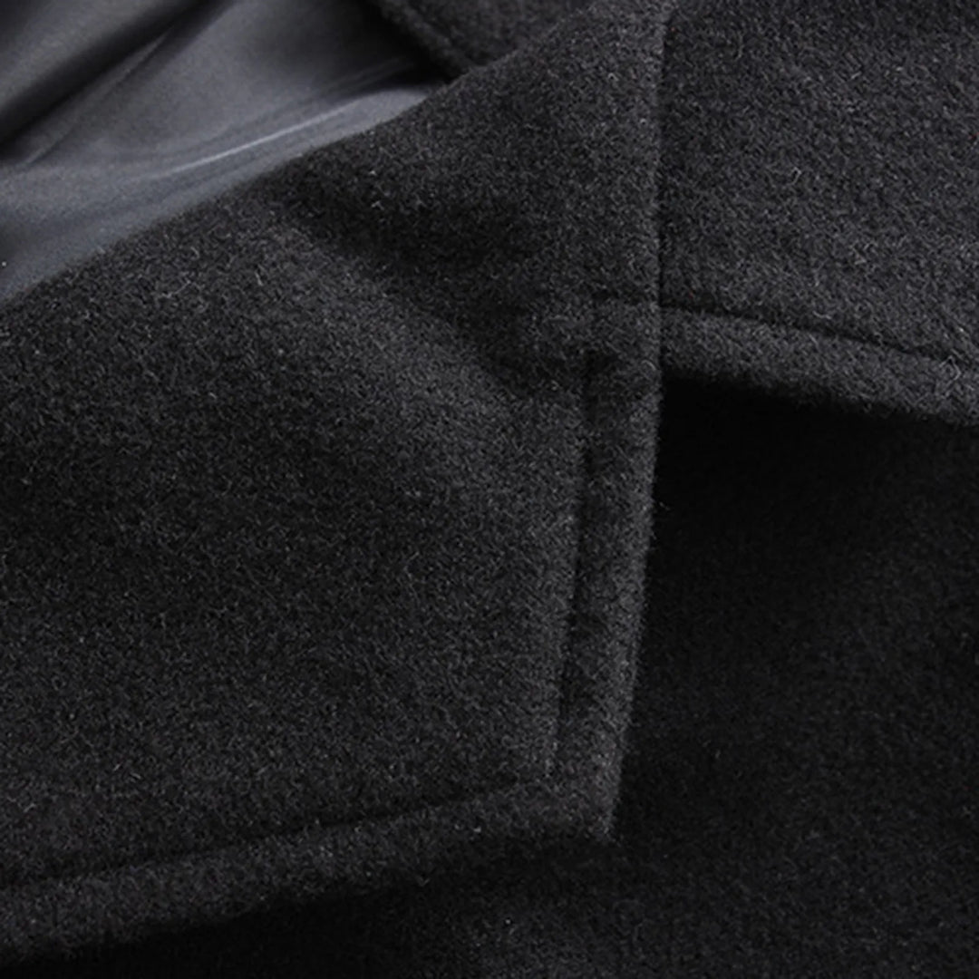 Men's Wool Blend Long Coat - Fashionable Autumn/Winter Windbreaker Jacket