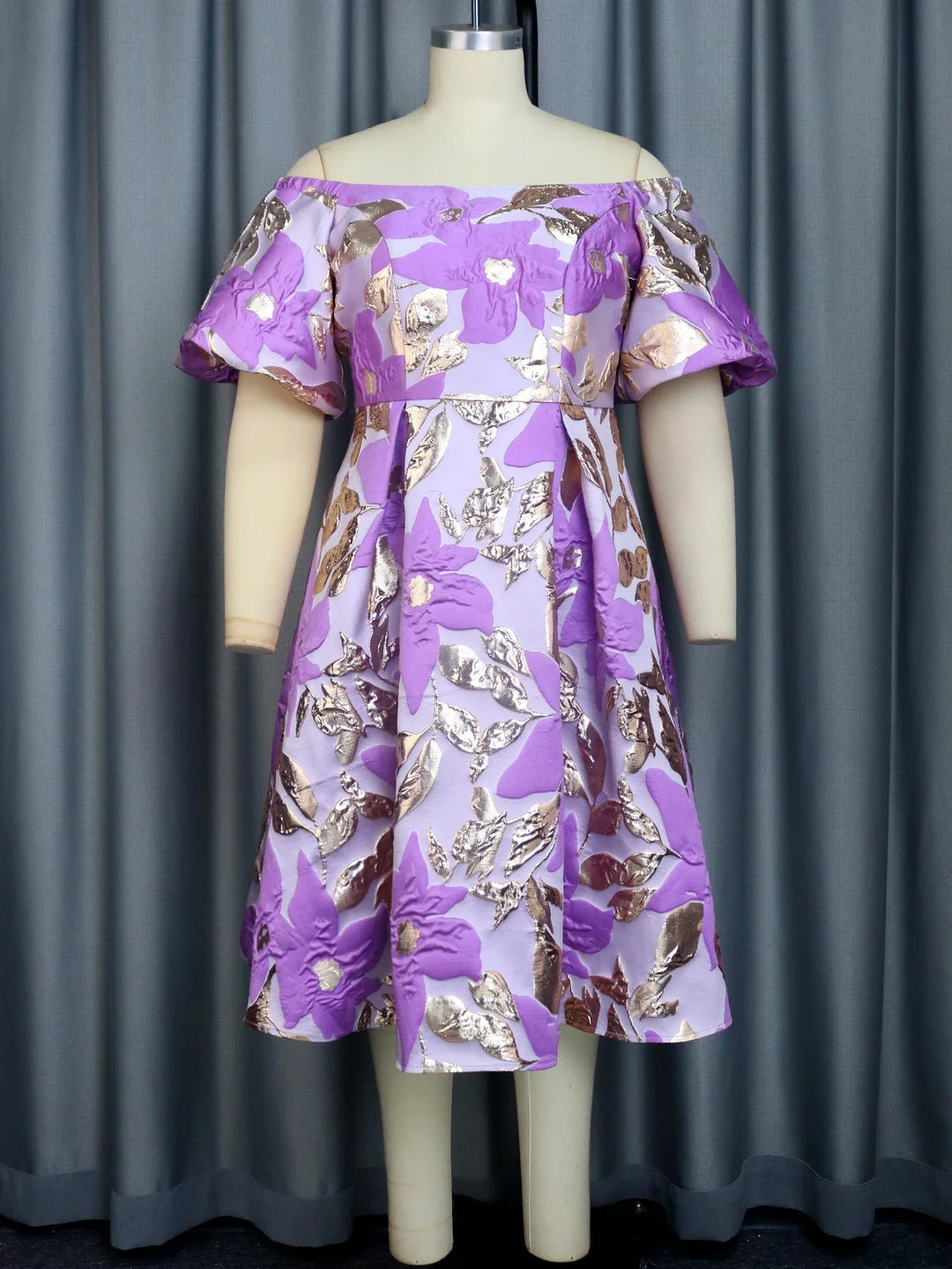 Vintage Off Shoulder A-Line Dress | Elegant Puff Sleeve | Plus Size 4XL | Ball Gown