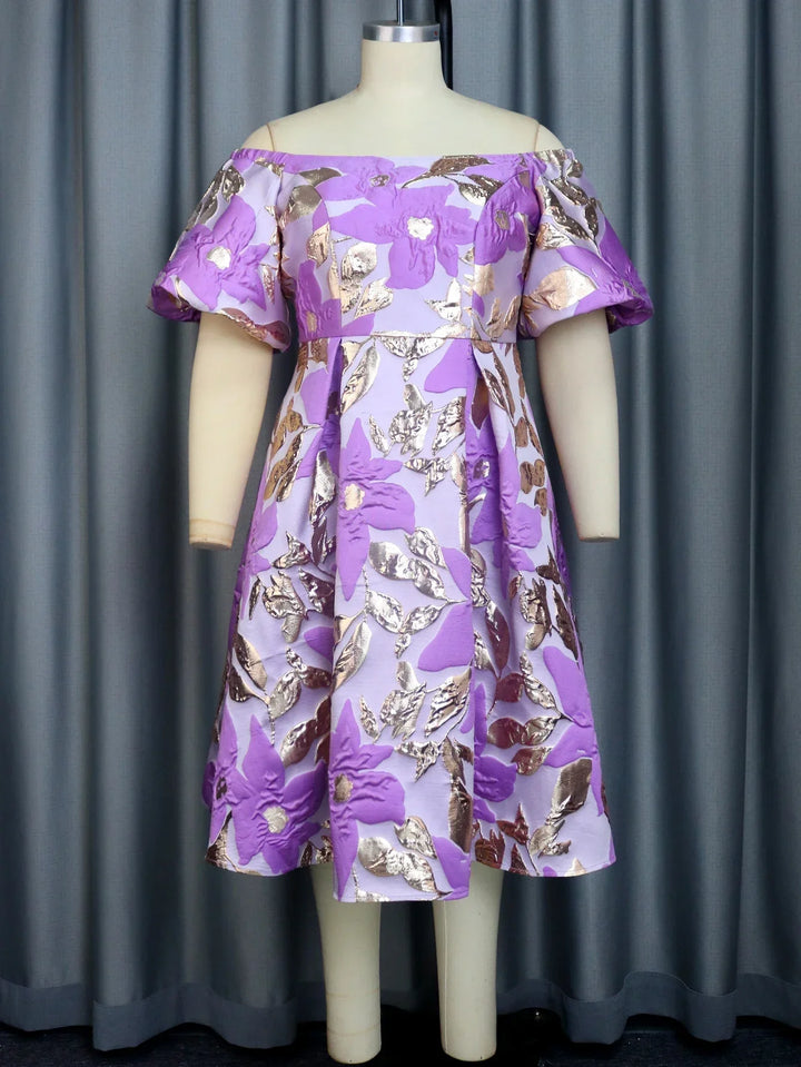 Vintage Off Shoulder A-Line Dress | Elegant Puff Sleeve | Plus Size 4XL | Ball Gown