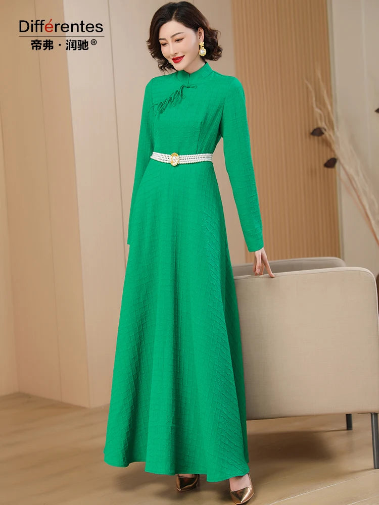 Vintage Chinese Style Dress: Slim Fit Tassel Long Sleeve for Women's Events & Parties