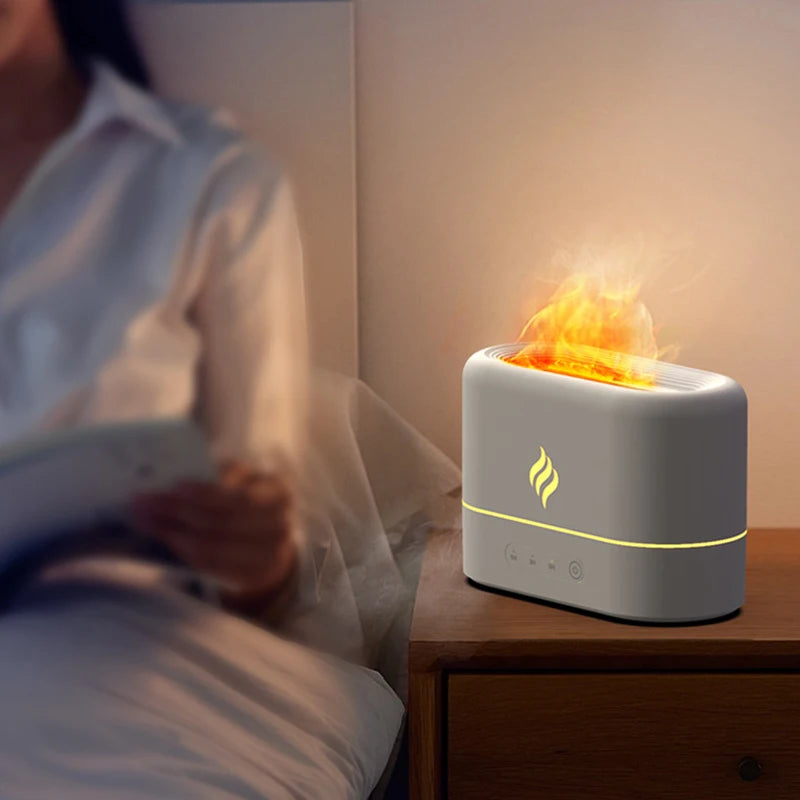 Transform Your Space with Our Portable Fire Flame Humidifier - USB Powered!