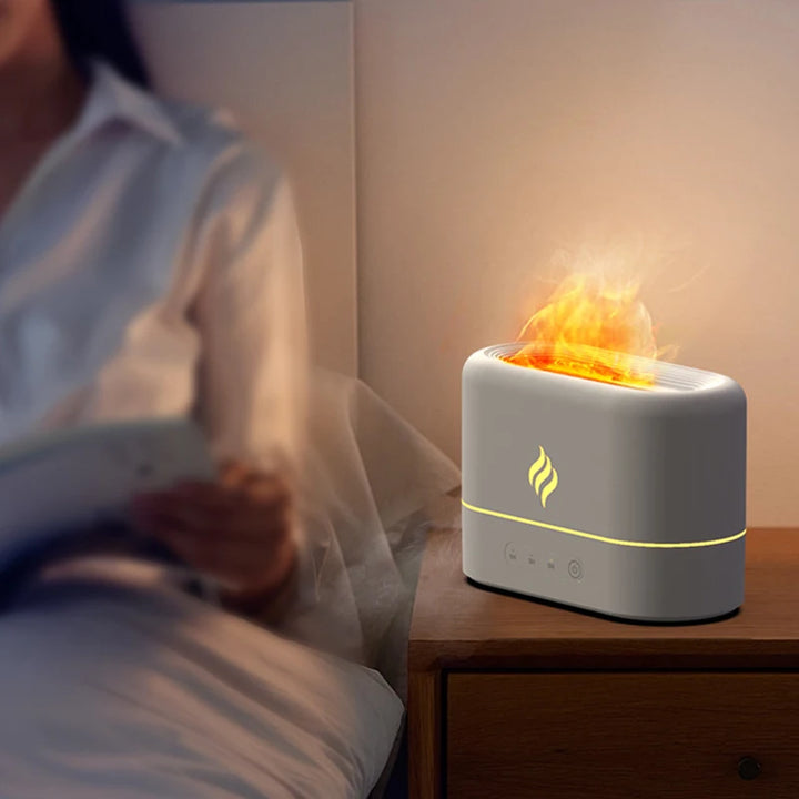 Transform Your Space with Our Portable Fire Flame Humidifier - USB Powered!