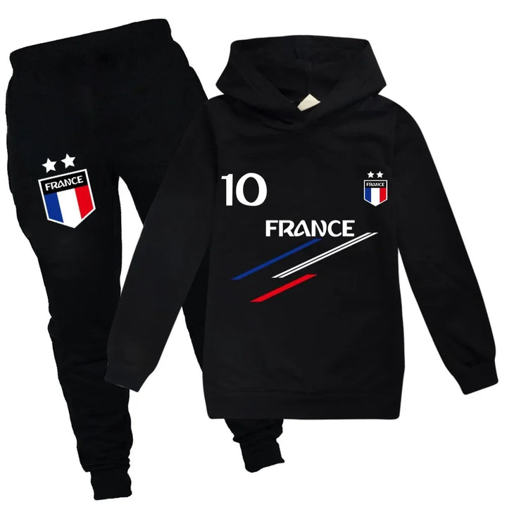 Upgrade Your Child's Style with France Football Tracksuit Set - 2PCS, Ages 2-15