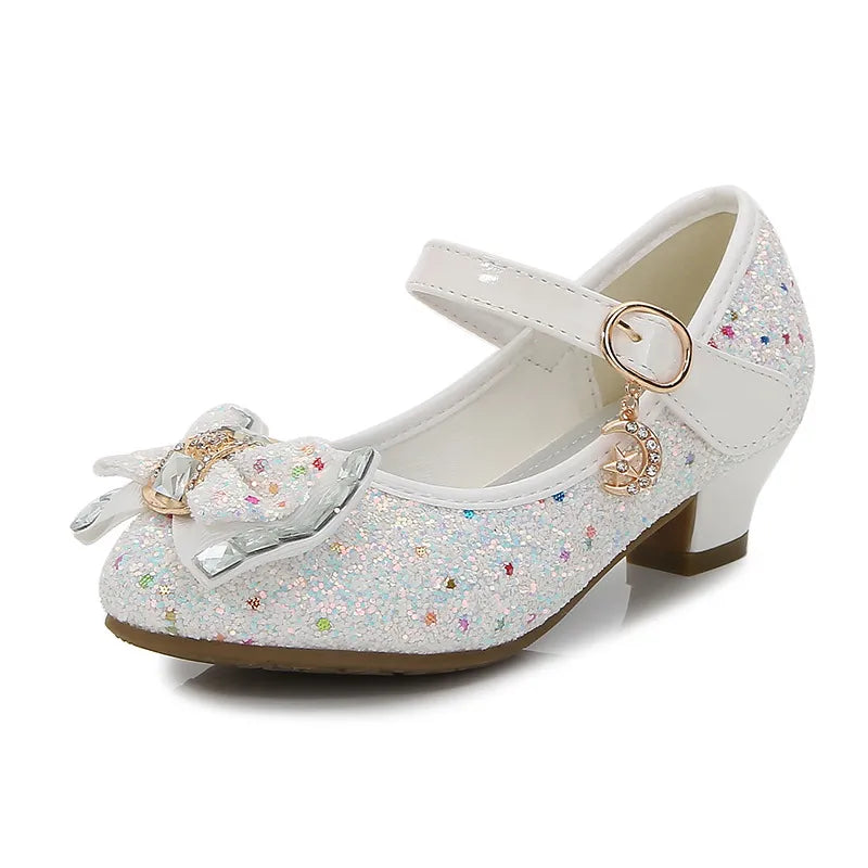 Girls' Princess Party Shoes: Pu Leather High Heels for Ages 3-14 - Ideal for Weddings & Dance | Free Photos & Customization