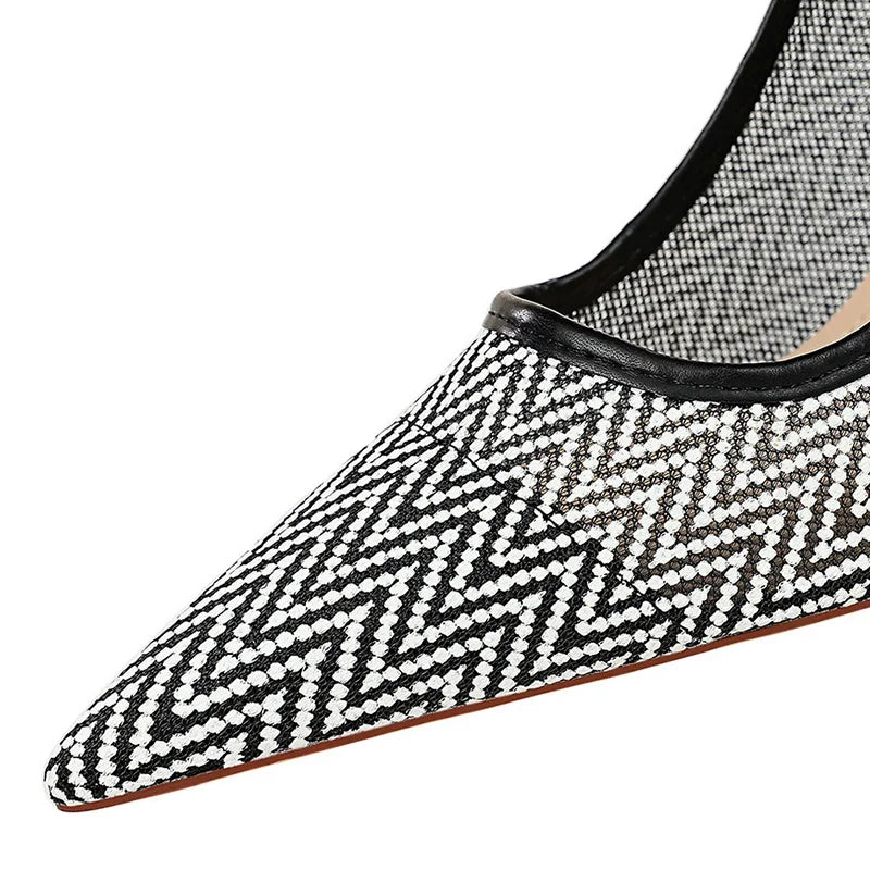 Sexy 9.5cm High Heels Mesh Sandals - Breathable & Comfortable for Office, Party, and Summer