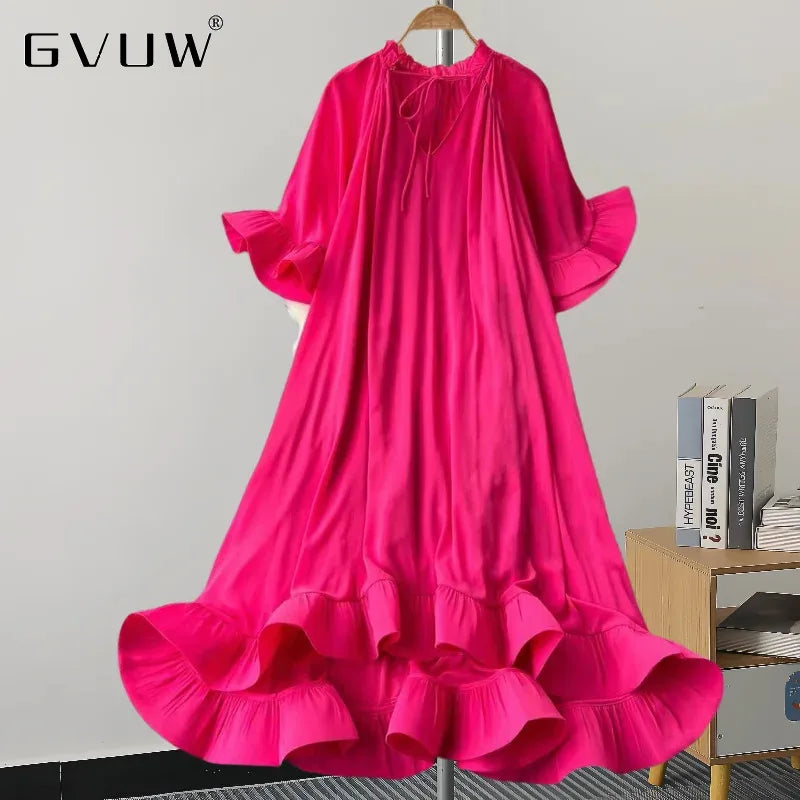 GVUW A Line Dress V Neck Flare Sleeve