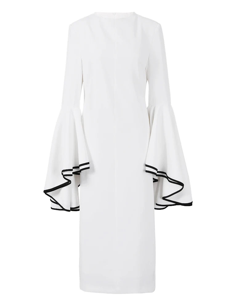 LANMREM Elegant White Flare Dress - 2024 Spring Collection