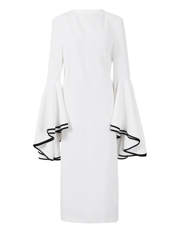 LANMREM Elegant White Flare Dress - 2024 Spring Collection