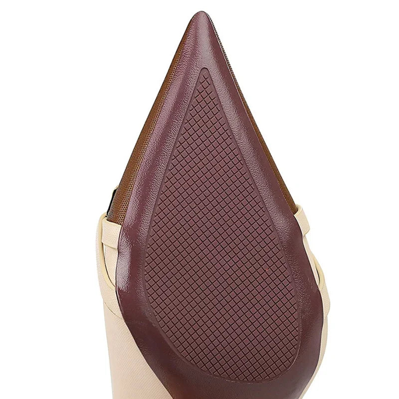 Stylish 9.5cm High Heel Wedding Pumps with Metal Chain - Perfect for Evening Events!