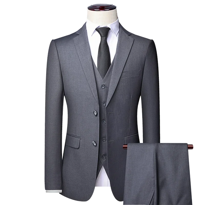 2023 Men's Business Formal Suit - High Quality Solid Color Suit Set for Groom and Best Man