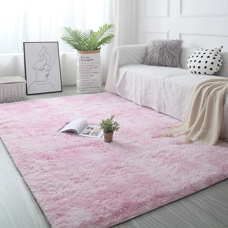 White Fluffy Hall Carpet Modern Living Room Bedroom Home Decor Large Mats Thickened Non-Slip Girl Children's Room Pink Furry Rug