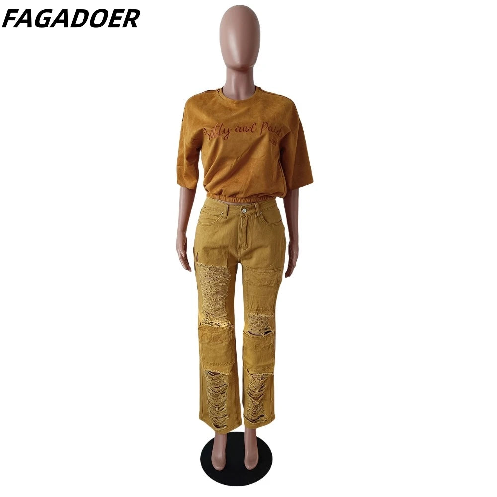 Upgrade Your Style with FAGADOER Cargo Pant Sets - Perfect for Streetwear or Casual Outings