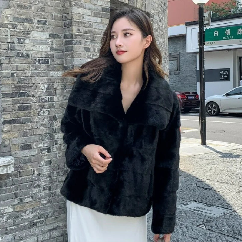 2023 Mink Fur Coat - 100% Real, Warm & Stylish