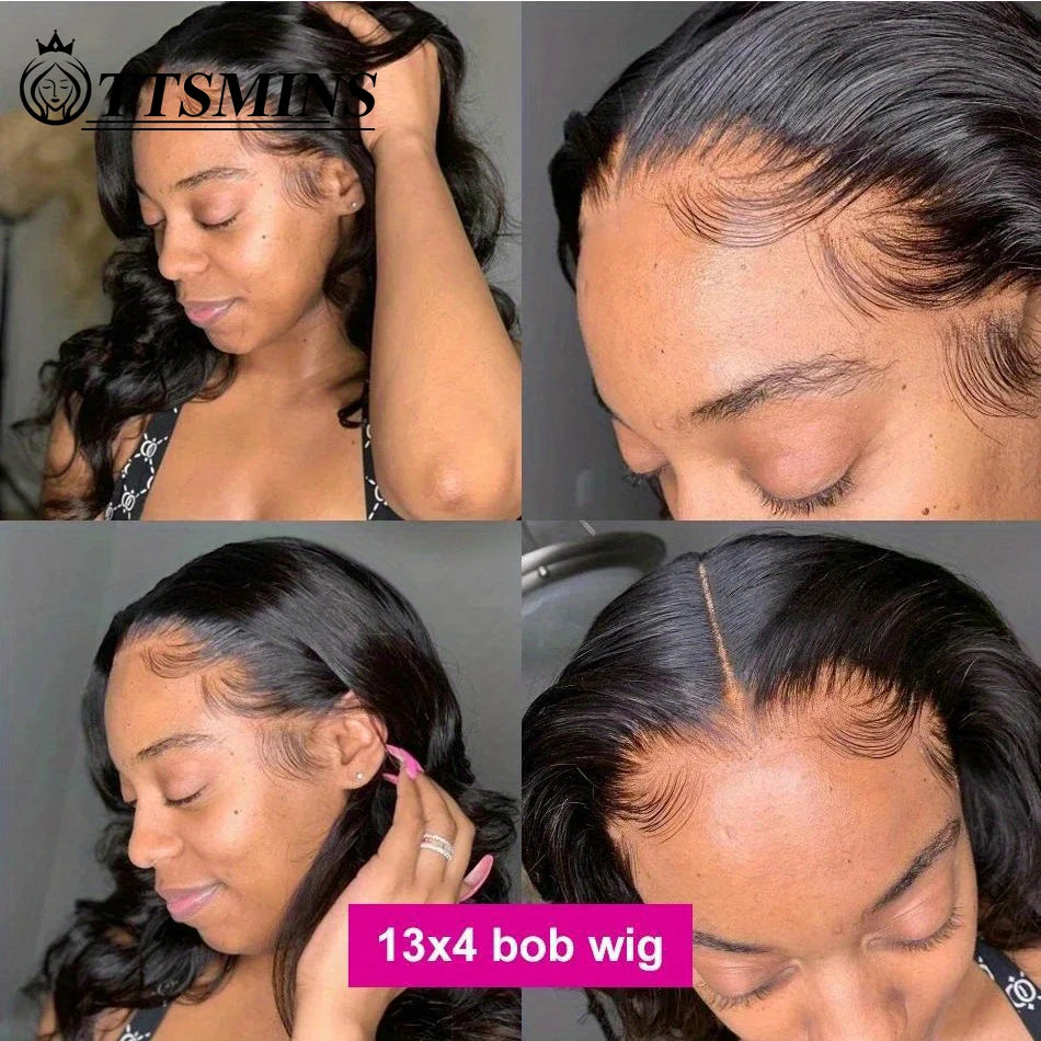 HD Invisible Lace Front Wet & Wavy Bob Wig