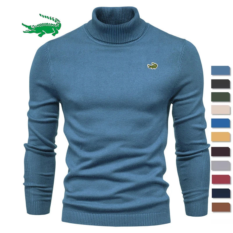 New Winter Turtleneck Thick Mens Sweaters Casual Turtle Neck Solid Color Quality Warm Slim Turtleneck Sweaters Pullover Men