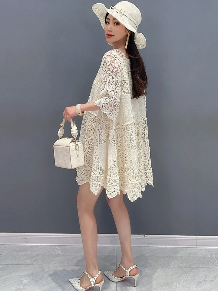 2024 Spring Lace Dress | Cute & Elegant | Loose Fit | SHENGPALAE