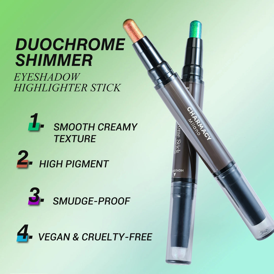 Effortlessly Glam: 2-In-1 Multichrome Eyeshadow Sticks for Creaseless, Waterproof & Long-Lasting Eye Looks