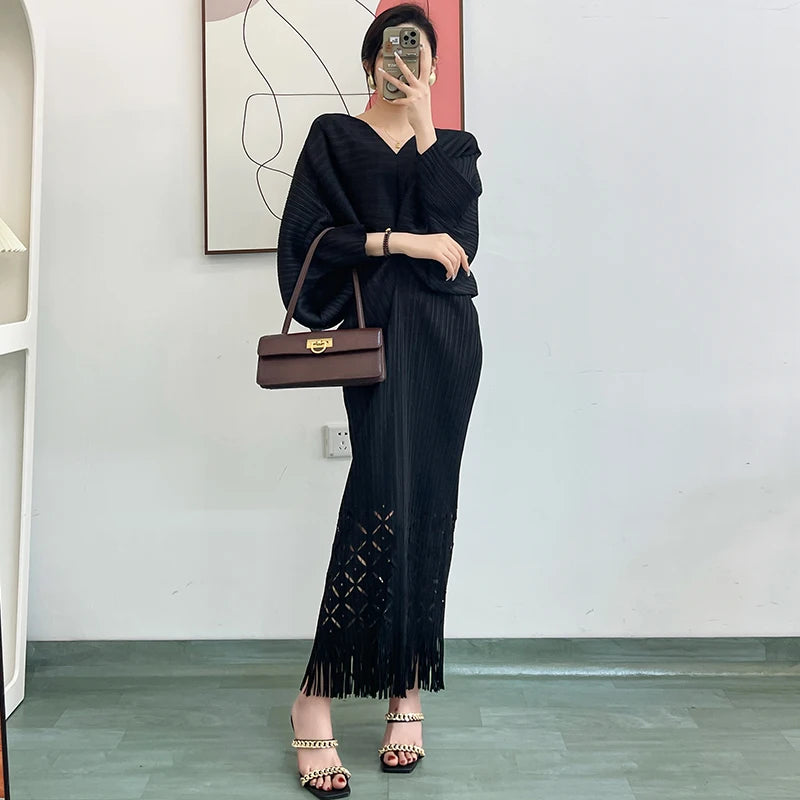 Stunning 2023 Summer Party Dress - Elegant Tassel Hollow Maxi