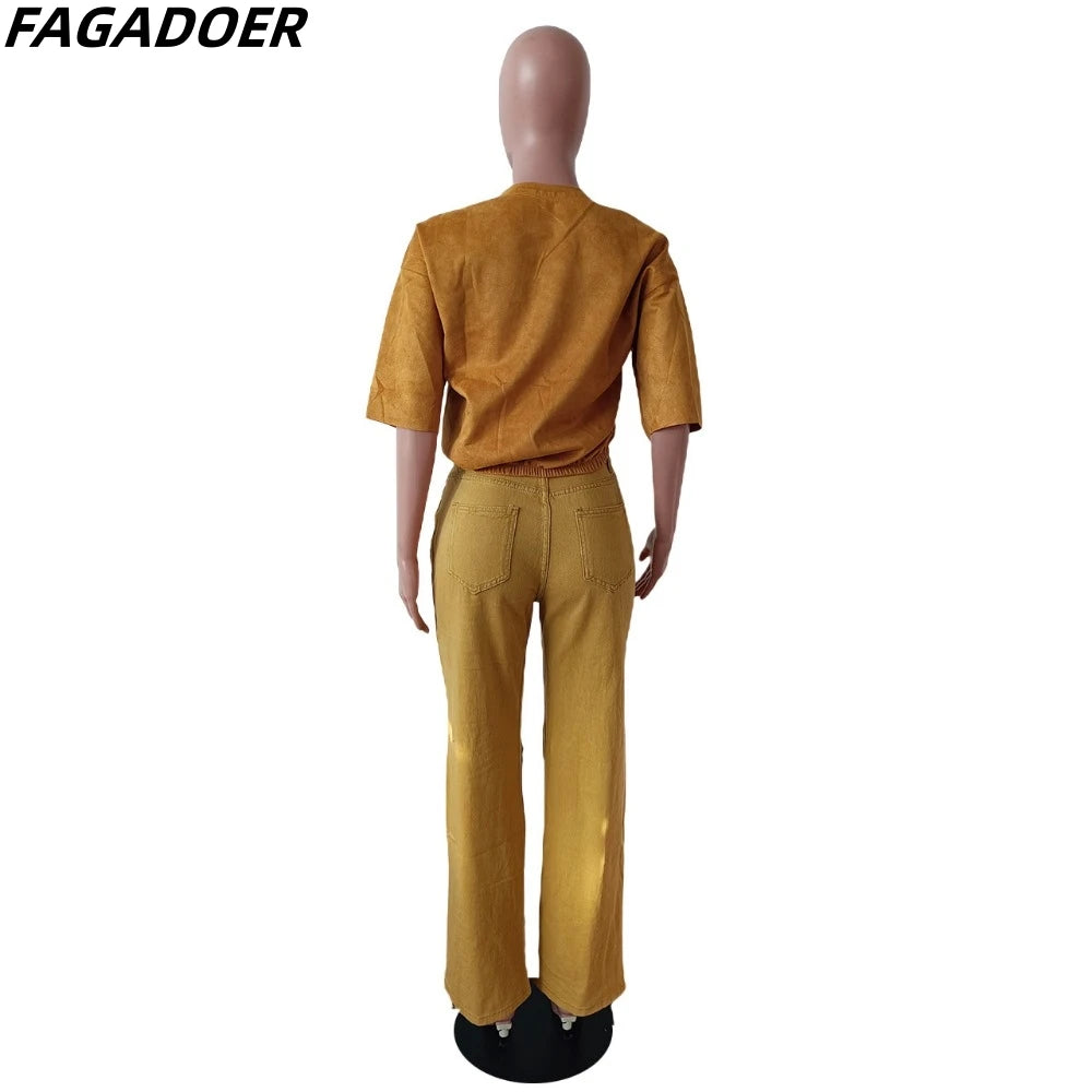 Upgrade Your Style with FAGADOER Cargo Pant Sets - Perfect for Streetwear or Casual Outings