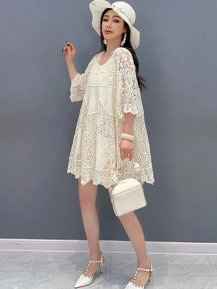 2024 Spring Lace Dress | Cute & Elegant | Loose Fit | SHENGPALAE