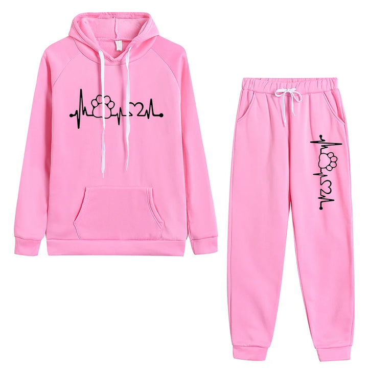 2024 Spring and Autumn Women's Hoodie Pant Set