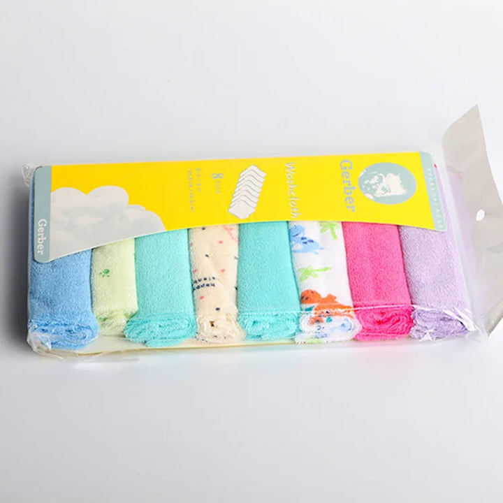 8Pcs/pack Baby Infant Newborn Bath Towel Washcloth Bathing Feeding Wipe Cloth Soft  Shower Products 21*21cm