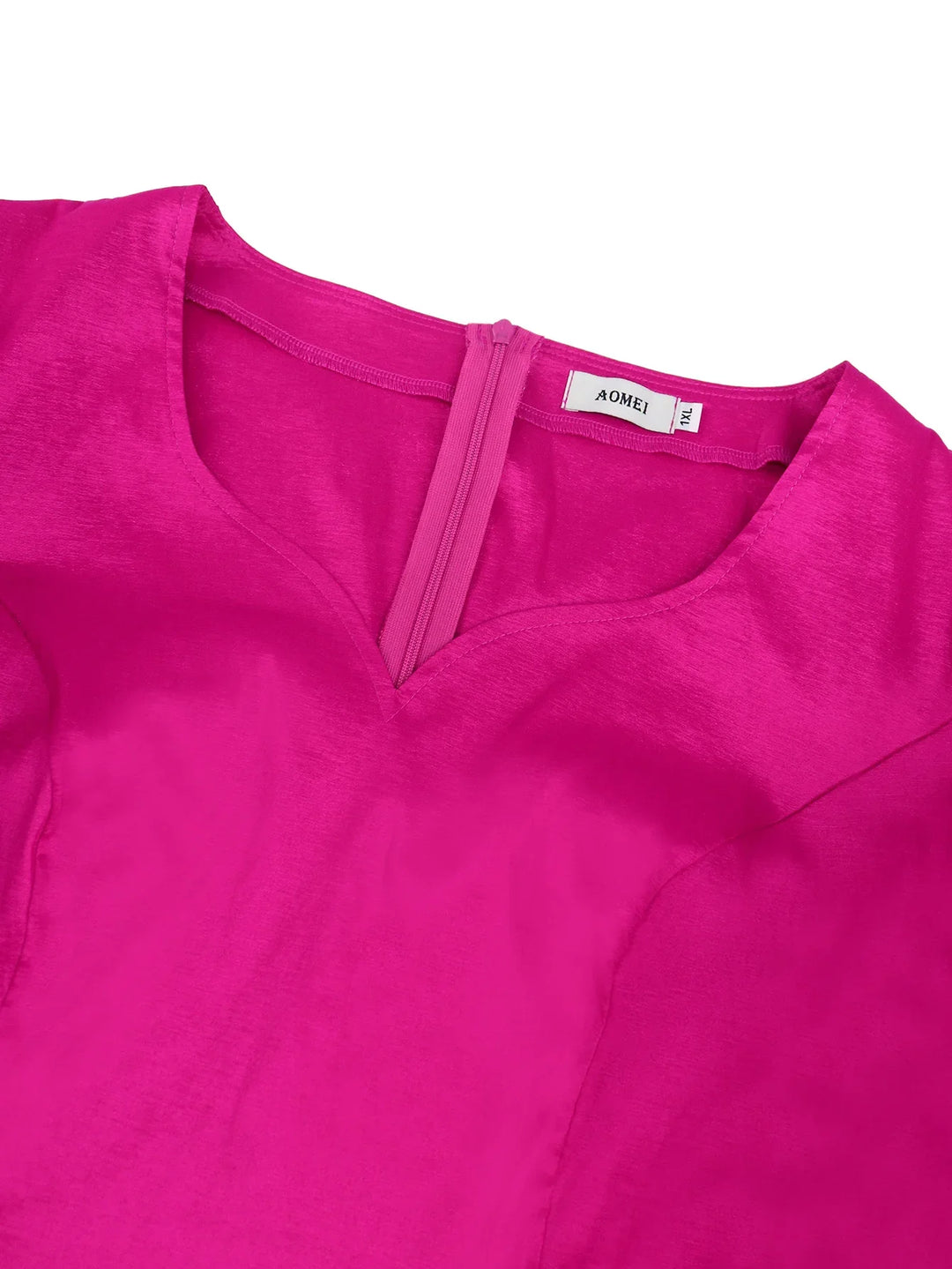 Stylish AOMEI Women's Party Blouse - Elegant Peplum Design, Shiny Fabric - Autumn Fashion 2023