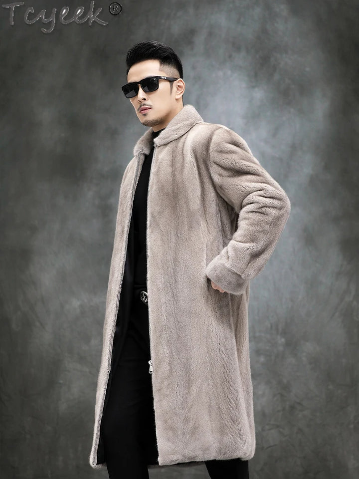 High-End Men's Mink Fur Coat